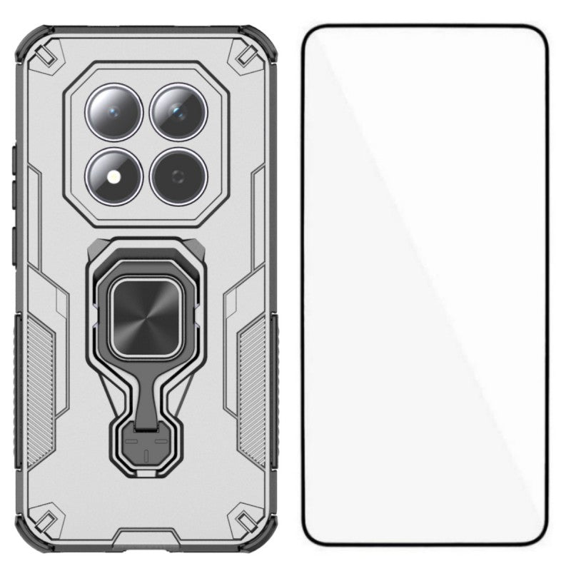 WANLONFENG For Xiaomi Redmi Note 15 Pro 5G (Global) Phone Case  PC TPU Back Cover Kickstand with Tempered Glass