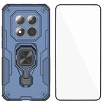 WANLONFENG For Xiaomi Redmi Note 15 Pro 5G (Global) Phone Case  PC TPU Back Cover Kickstand with Tempered Glass