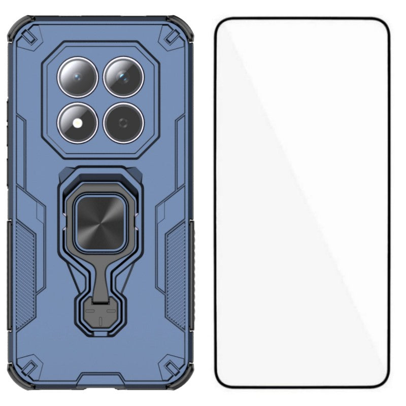WANLONFENG For Xiaomi Redmi Note 15 Pro 5G (Global) Phone Case  PC TPU Back Cover Kickstand with Tempered Glass