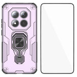 WANLONFENG For Xiaomi Redmi Note 15 Pro 5G (Global) Phone Case  PC TPU Back Cover Kickstand with Tempered Glass
