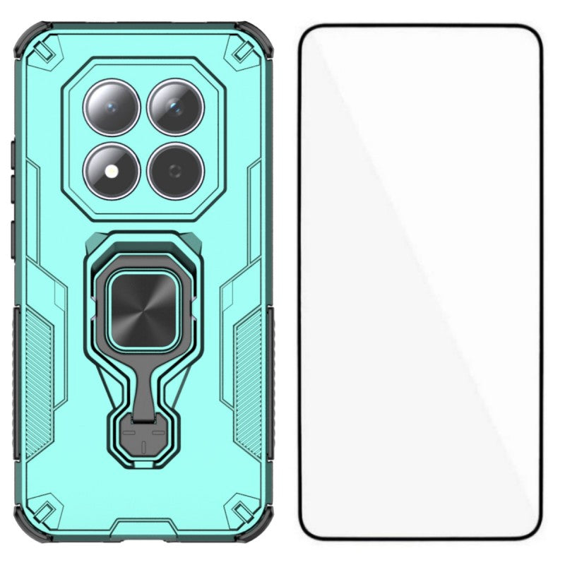 WANLONFENG For Xiaomi Redmi Note 15 Pro 5G (Global) Phone Case  PC TPU Back Cover Kickstand with Tempered Glass