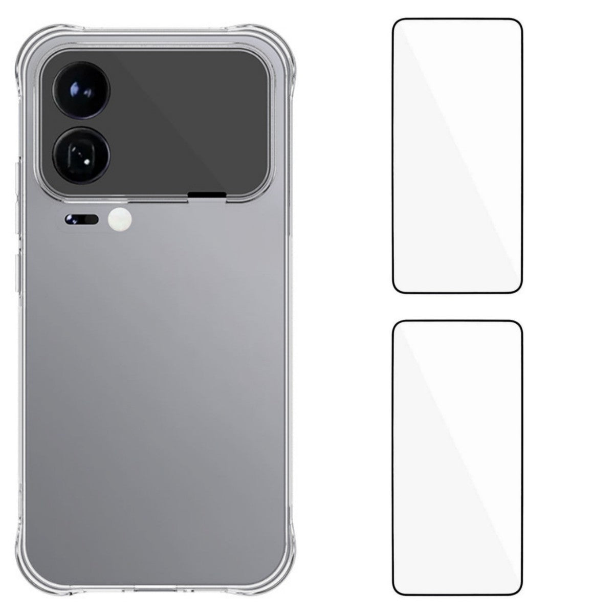 WANLONFENG For Xiaomi 17 Pro Max TPU Case  WL2 Series 2.0mm Phone Cover with 2Pcs Tempered Glass Films