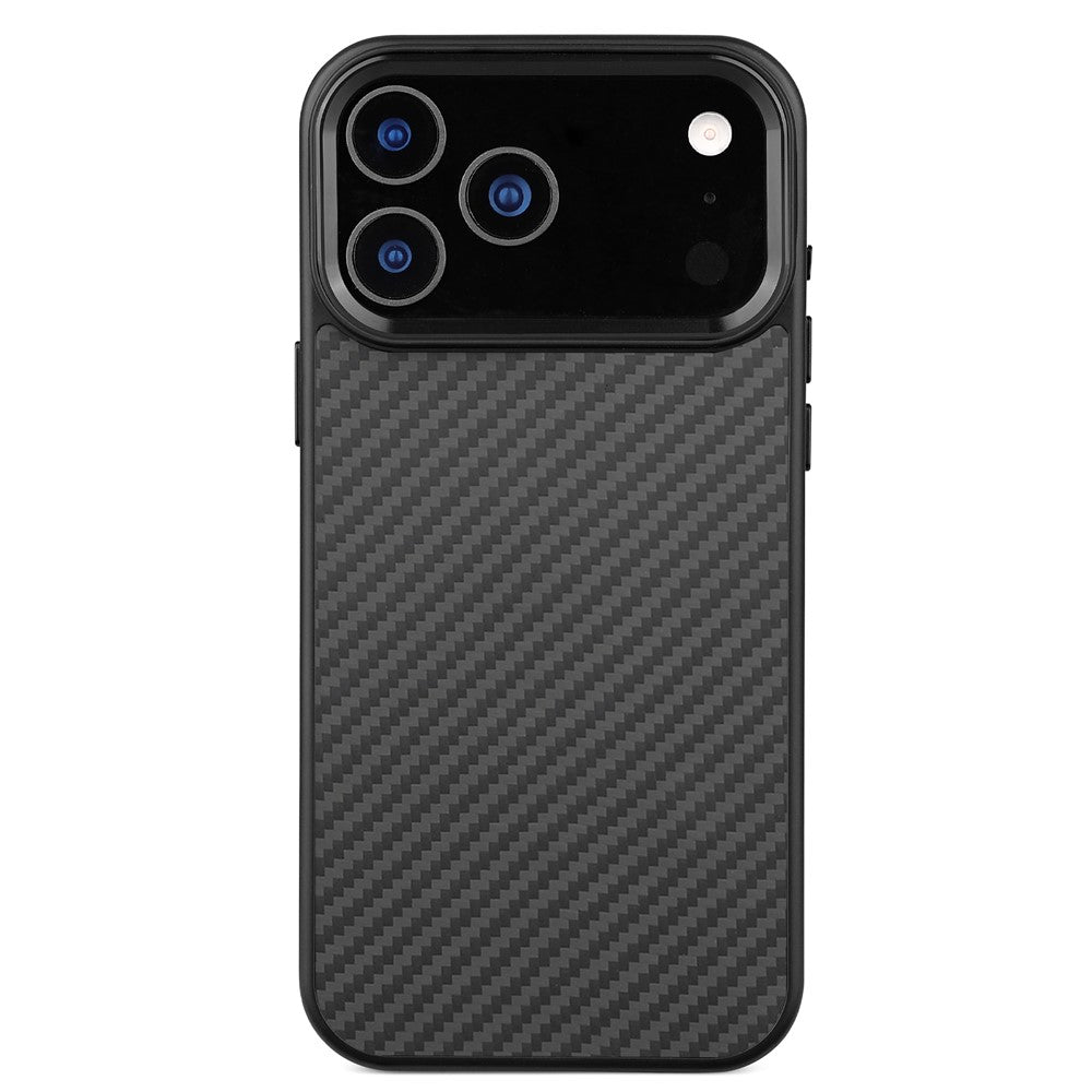 Til iPhone 17 Pro Max cover kompatibel med MagSafe Aramid Fiber TPU telefoncover med metal linseramme