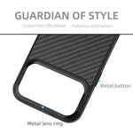 Til iPhone 17 Pro Max cover kompatibel med MagSafe Aramid Fiber TPU telefoncover med metal linseramme