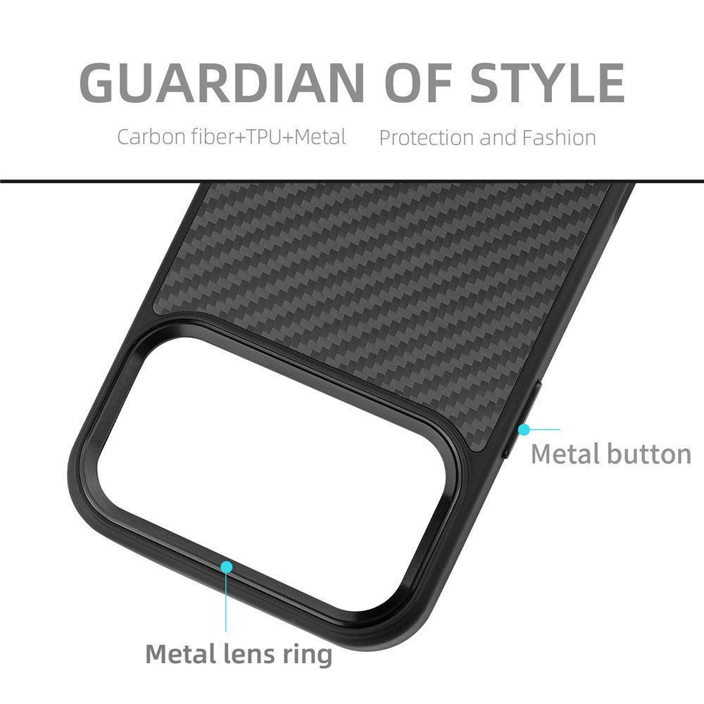 Til iPhone 17 Pro Max cover kompatibel med MagSafe Aramid Fiber TPU telefoncover med metal linseramme