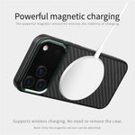 Til iPhone 17 Pro Max cover kompatibel med MagSafe Aramid Fiber TPU telefoncover med metal linseramme