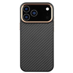 Til iPhone 17 Pro Max cover kompatibel med MagSafe Aramid Fiber TPU telefoncover med metal linseramme
