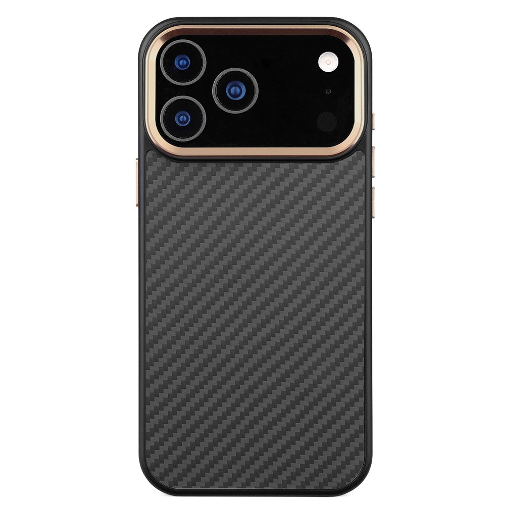 Til iPhone 17 Pro Max cover kompatibel med MagSafe Aramid Fiber TPU telefoncover med metal linseramme