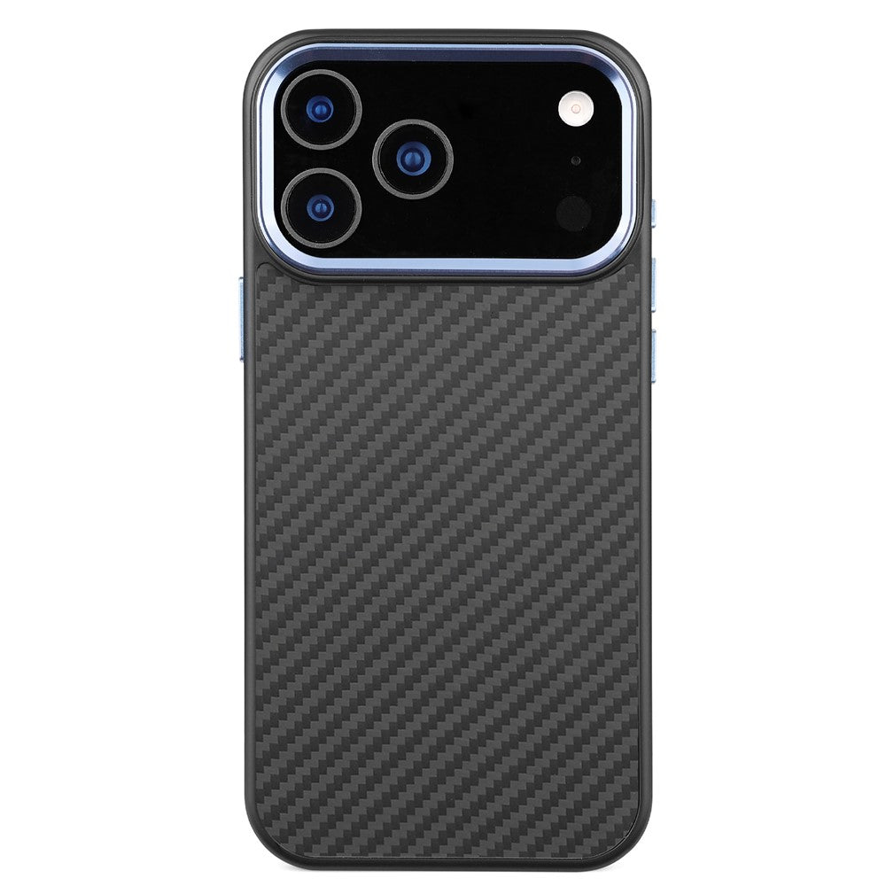 Til iPhone 17 Pro Max cover kompatibel med MagSafe Aramid Fiber TPU telefoncover med metal linseramme