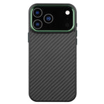 Til iPhone 17 Pro Max cover kompatibel med MagSafe Aramid Fiber TPU telefoncover med metal linseramme
