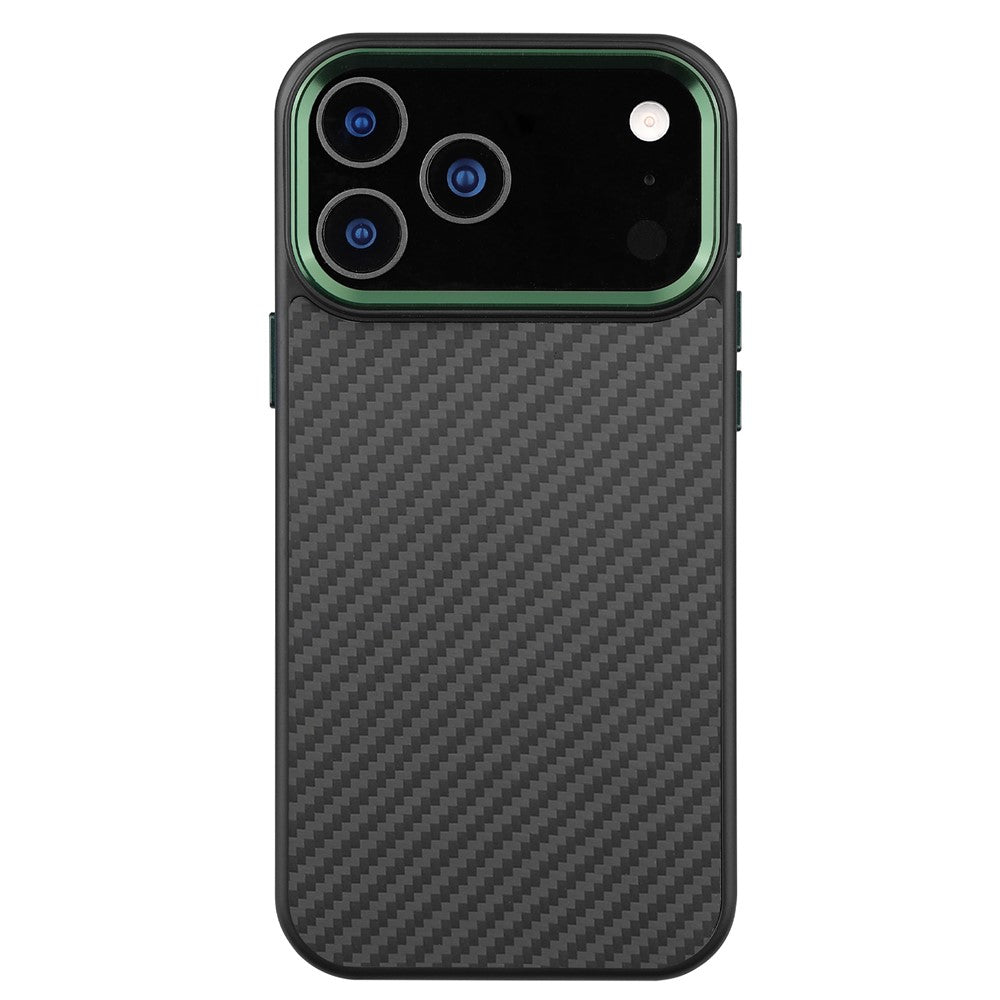 Til iPhone 17 Pro Max cover kompatibel med MagSafe Aramid Fiber TPU telefoncover med metal linseramme