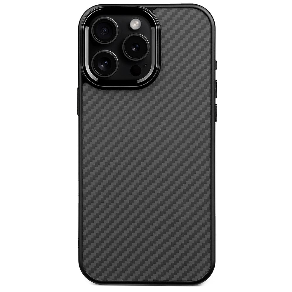 For iPhone 12  /  12 Pro Case Compatible with MagSafe Aramid Fiber TPU Phone Cover with Metal Lens Frame