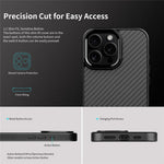 For iPhone 12  /  12 Pro Case Compatible with MagSafe Aramid Fiber TPU Phone Cover with Metal Lens Frame