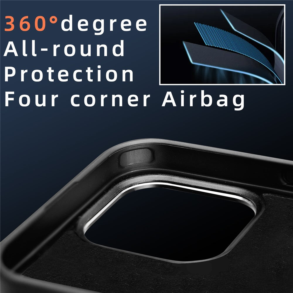 For iPhone 12  /  12 Pro Case Compatible with MagSafe Aramid Fiber TPU Phone Cover with Metal Lens Frame
