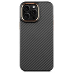 For iPhone 12  /  12 Pro Case Compatible with MagSafe Aramid Fiber TPU Phone Cover with Metal Lens Frame