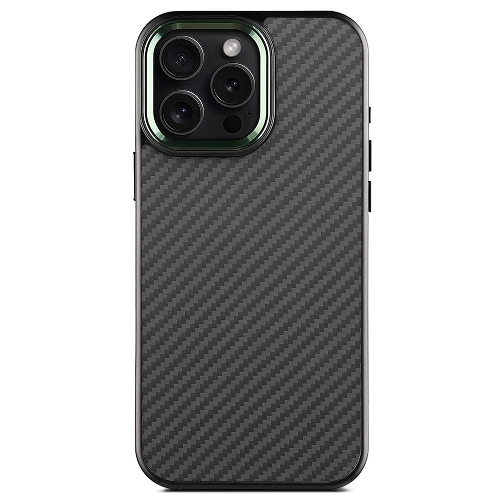 For iPhone 12  /  12 Pro Case Compatible with MagSafe Aramid Fiber TPU Phone Cover with Metal Lens Frame