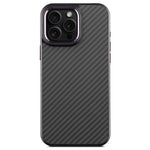 For iPhone 12  /  12 Pro Case Compatible with MagSafe Aramid Fiber TPU Phone Cover with Metal Lens Frame