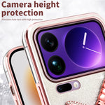 KADEM For Xiaomi 17 Pro Case Dragonfly Kickstand TPU Flowers Glitter Phone Cover