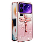 KADEM For Xiaomi 17 Pro Max Case Dragonfly Kickstand TPU Flowers Glitter Phone Cover