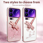 KADEM For Xiaomi 17 Pro Max Case Dragonfly Kickstand TPU Flowers Glitter Phone Cover