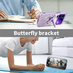 KADEM For Xiaomi 17 Pro Max Case Dragonfly Kickstand TPU Flowers Glitter Phone Cover