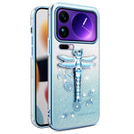 KADEM For Xiaomi 17 Pro Max Case Dragonfly Kickstand TPU Flowers Glitter Phone Cover