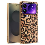 Xiaomi 17 Pro Max-skal Leopardtryck PU-läderbelagd PC + TPU Galvaniserad mobilskal