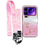 KADEM For Xiaomi 17 Pro Case Flower Pattern TPU Gradient Phone Cover with Lanyards
