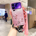 KADEM For Xiaomi 17 Pro Case Flower Pattern TPU Gradient Phone Cover with Lanyards