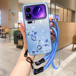 KADEM For Xiaomi 17 Pro Case Flower Pattern TPU Gradient Phone Cover with Lanyards