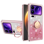 KADEM For Xiaomi 17 Pro Case Ring Kickstand TPU Flowers Phone Cover Gradient Glitter