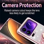 KADEM For Xiaomi 17 Pro Case Ring Kickstand TPU Flowers Phone Cover Gradient Glitter