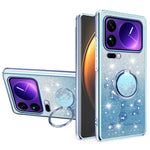 KADEM For Xiaomi 17 Pro Case Ring Kickstand TPU Flowers Phone Cover Gradient Glitter