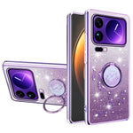KADEM For Xiaomi 17 Pro Case Ring Kickstand TPU Flowers Phone Cover Gradient Glitter