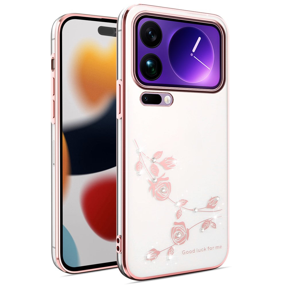 KADEM For Xiaomi 17 Pro Max Case Flower Rhinestone Decor TPU Phone Cover