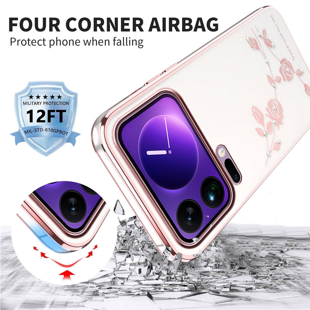 KADEM For Xiaomi 17 Pro Max Case Flower Rhinestone Decor TPU Phone Cover