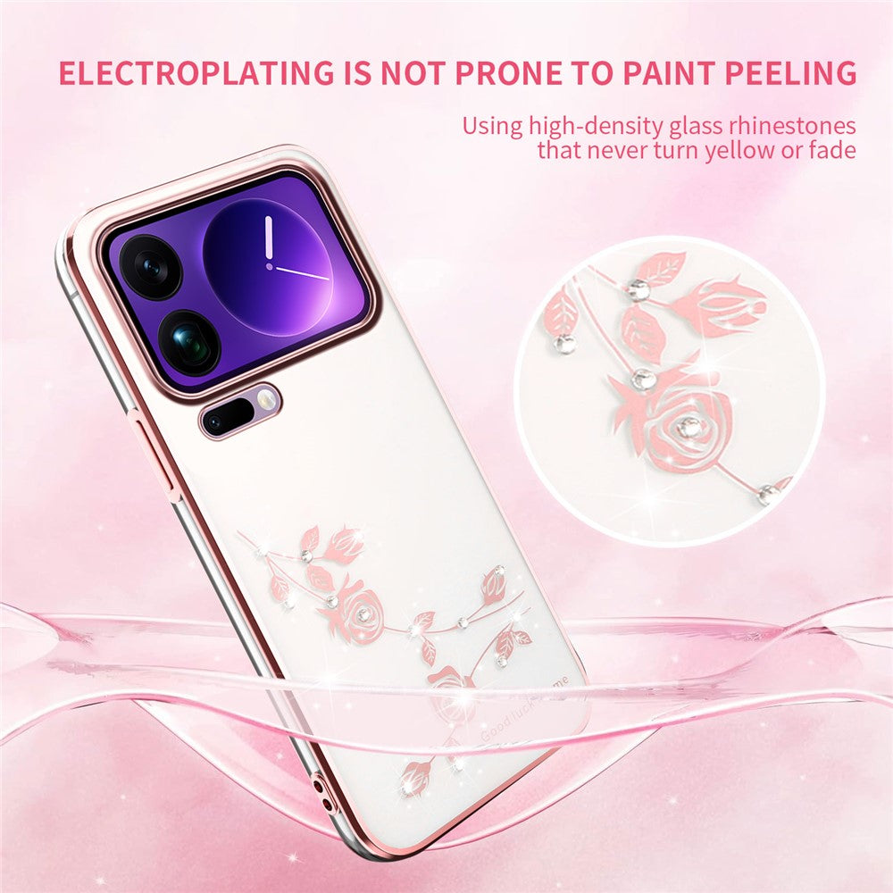 KADEM For Xiaomi 17 Pro Max Case Flower Rhinestone Decor TPU Phone Cover