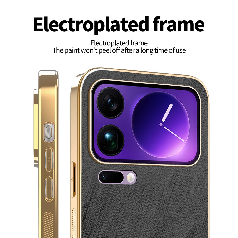KADEM For Xiaomi 17 Pro Case Electroplating Silk Texture PU + TPU Phone Back Cover
