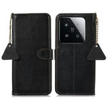 For Xiaomi 15T Case RFID Blocking Genuine Cow Leather Phone Cover Litchi Texture