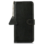 For Xiaomi 15T Case RFID Blocking Genuine Cow Leather Phone Cover Litchi Texture