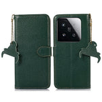 For Xiaomi 15T Case RFID Blocking Genuine Cow Leather Phone Cover Litchi Texture
