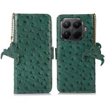 For Xiaomi 15T Pro Case RFID Blocking Genuine Cow Leather Phone Case Ostrich Texture
