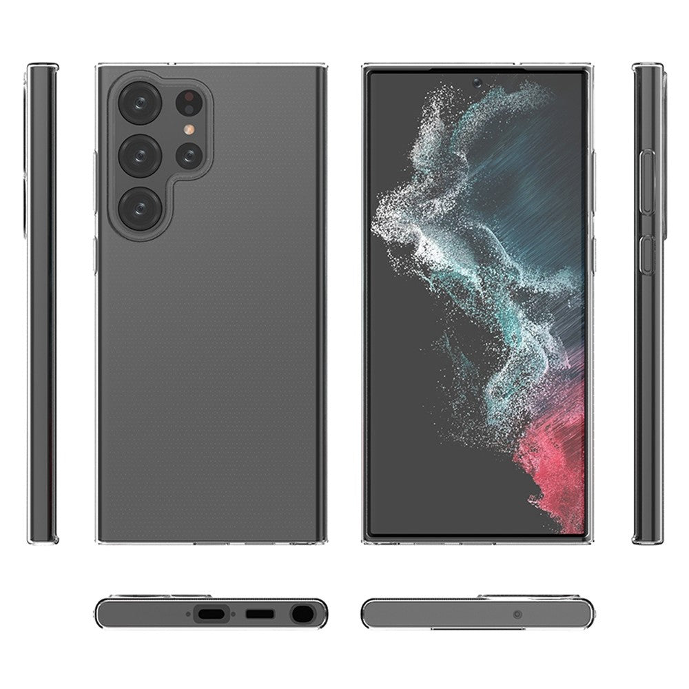 For Samsung Galaxy S23 Ultra Transparent Soft TPU Phone Case Ultra Thin Anti-Scratch Anti-Drop Back Cover