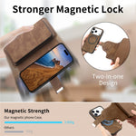 CASENEO MW-02 For iPhone 18 Pro / 17 Pro Case Detachable Magnetic Leather Flip Phone Cover