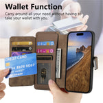 CASENEO MW-02 For iPhone 18 Pro / 17 Pro Case Detachable Magnetic Leather Flip Phone Cover