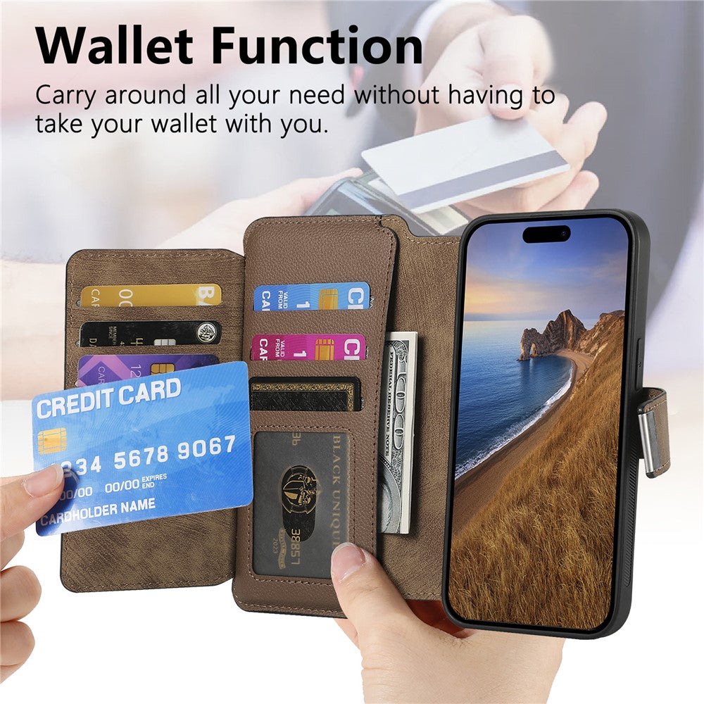 CASENEO MW-02 For iPhone 18 Pro / 17 Pro Case Detachable Magnetic Leather Flip Phone Cover