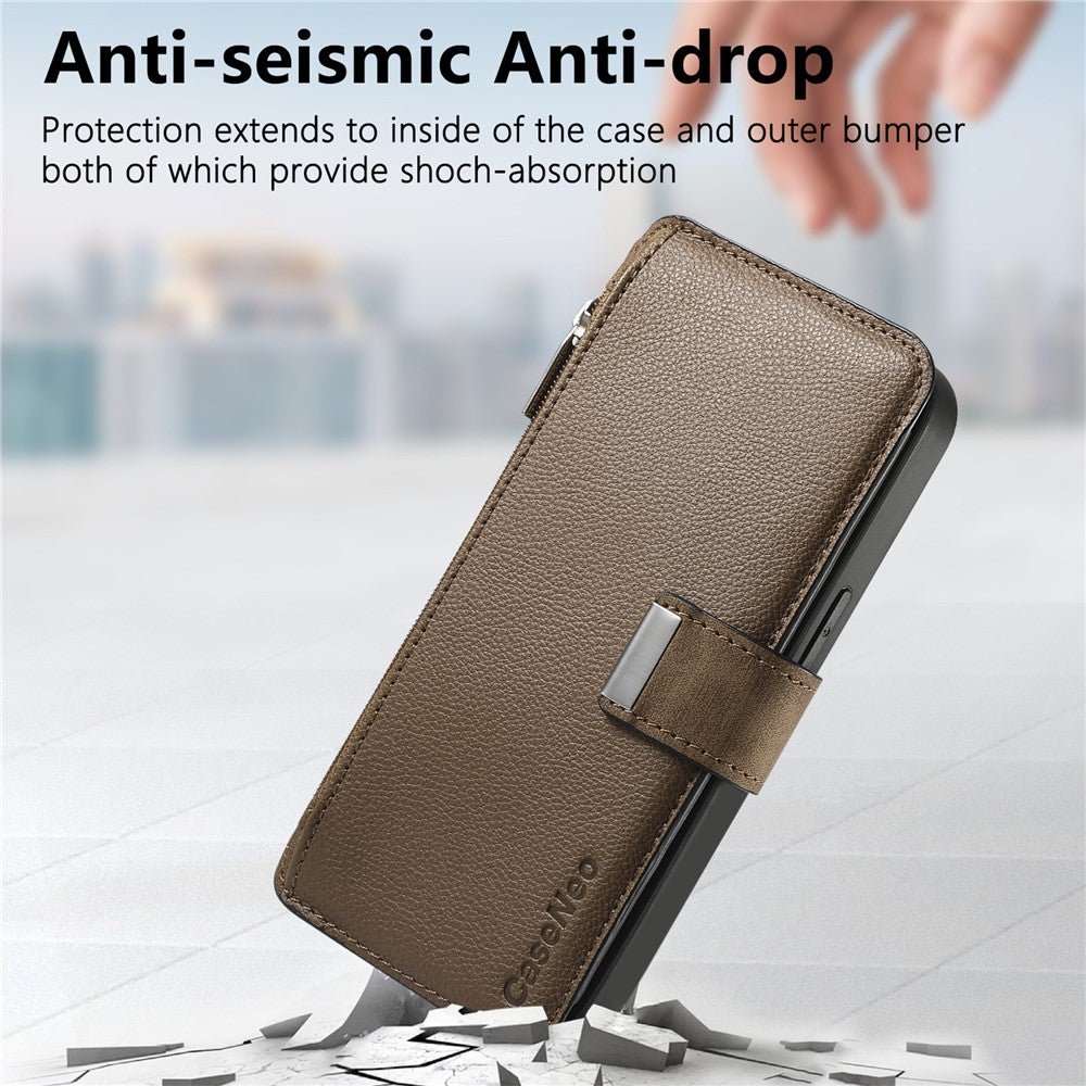 CASENEO MW-02 For iPhone 18 Pro / 17 Pro Case Detachable Magnetic Leather Flip Phone Cover