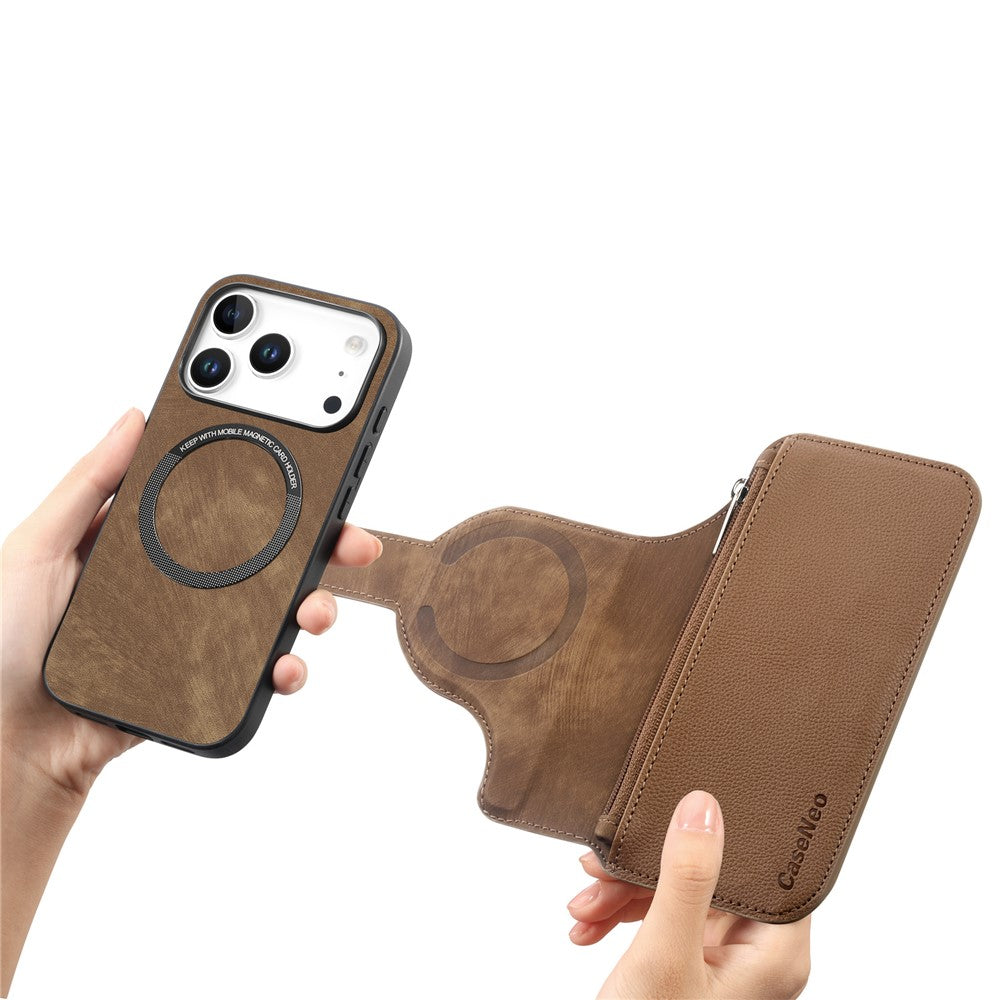 CASENEO MW-02 For iPhone 18 Pro / 17 Pro Case Detachable Magnetic Leather Flip Phone Cover