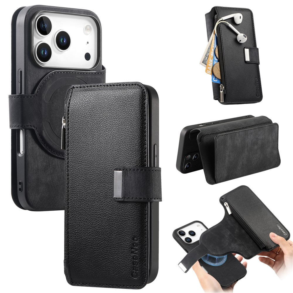 CASENEO MW-02 For iPhone 18 Pro / 17 Pro Case Detachable Magnetic Leather Flip Phone Cover