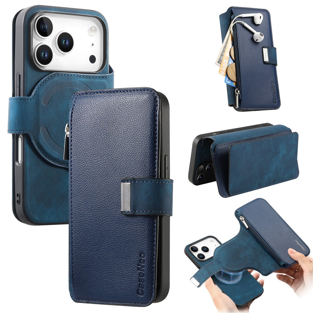 CASENEO MW-02 For iPhone 18 Pro / 17 Pro Case Detachable Magnetic Leather Flip Phone Cover